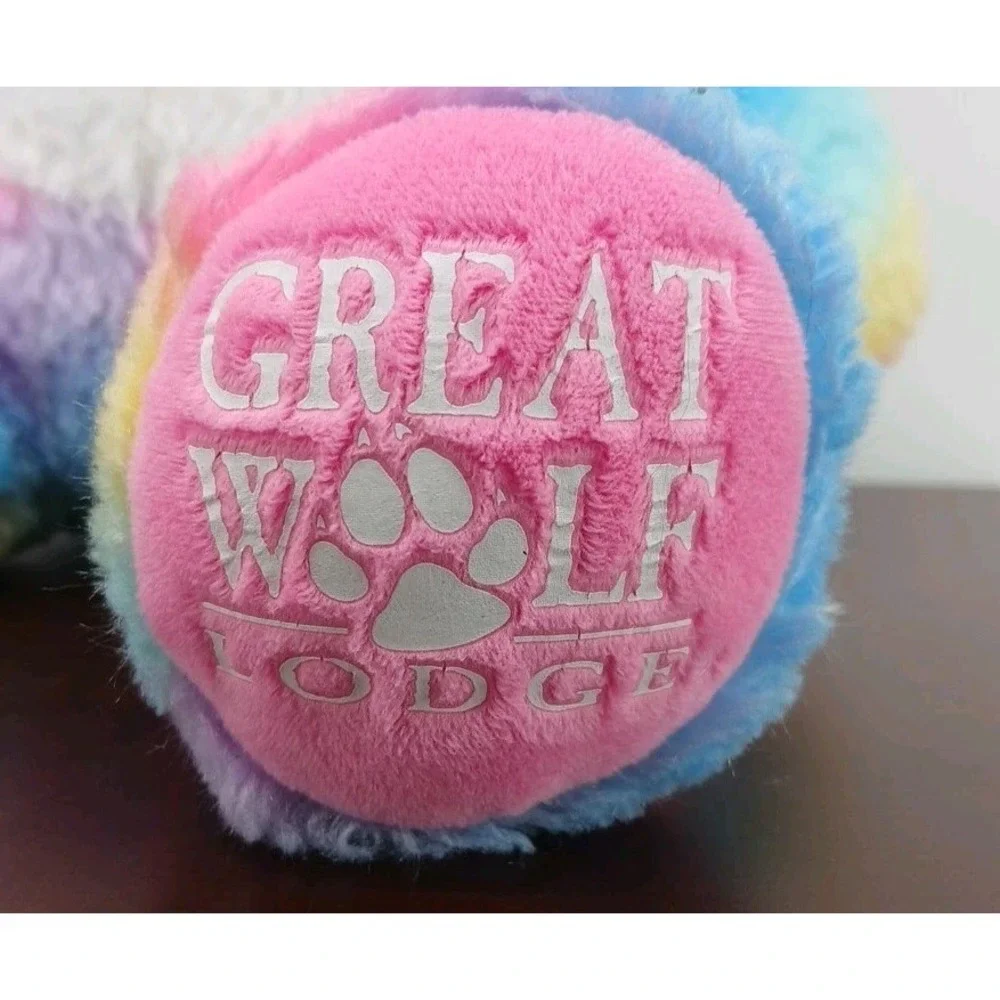 Build A Bear GWL Rainbow Wolf Plush LIMITED EDITION Great Wolf Lodge EXCLUSIVE